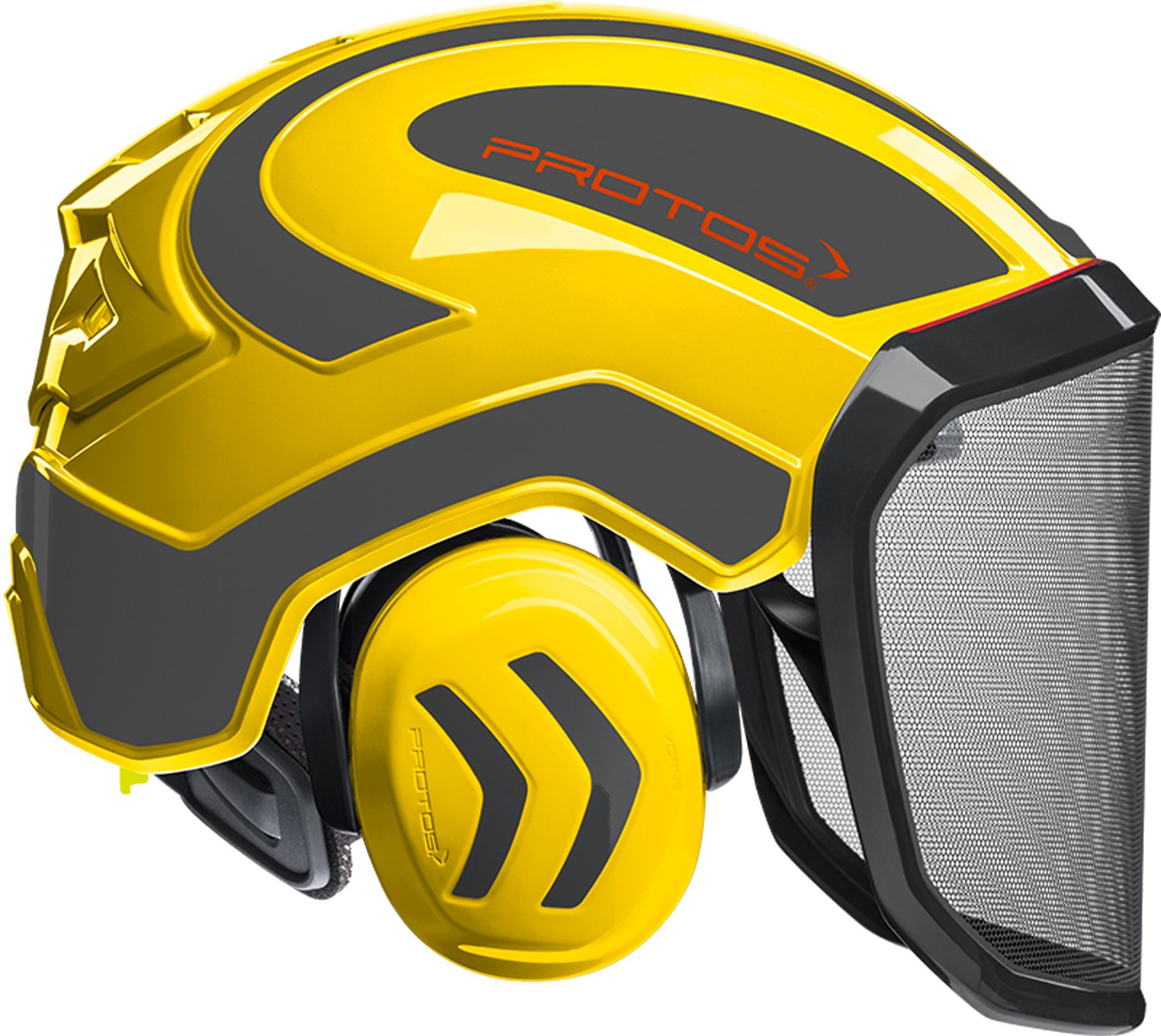 Protos Integral Forest - Casco forestale (giallo/grigio), F39 - visiera