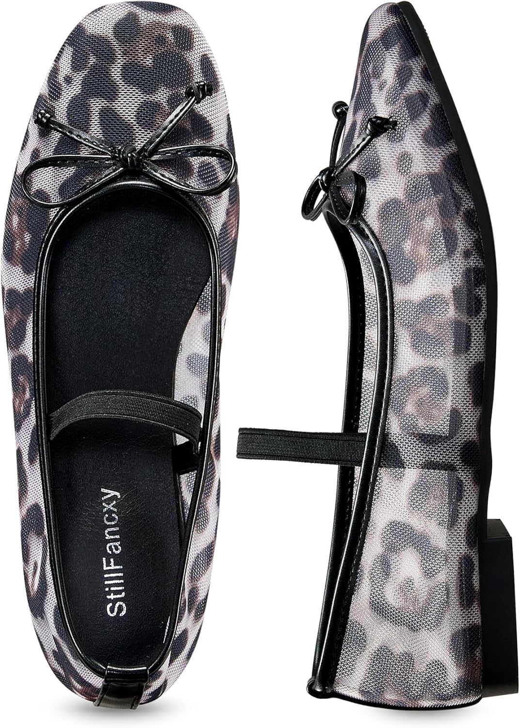 Ballet Flats with Bow Square Toe Ballerina Flats Slip on Bowknot Flat Shoes for Women Dressy Comfortable