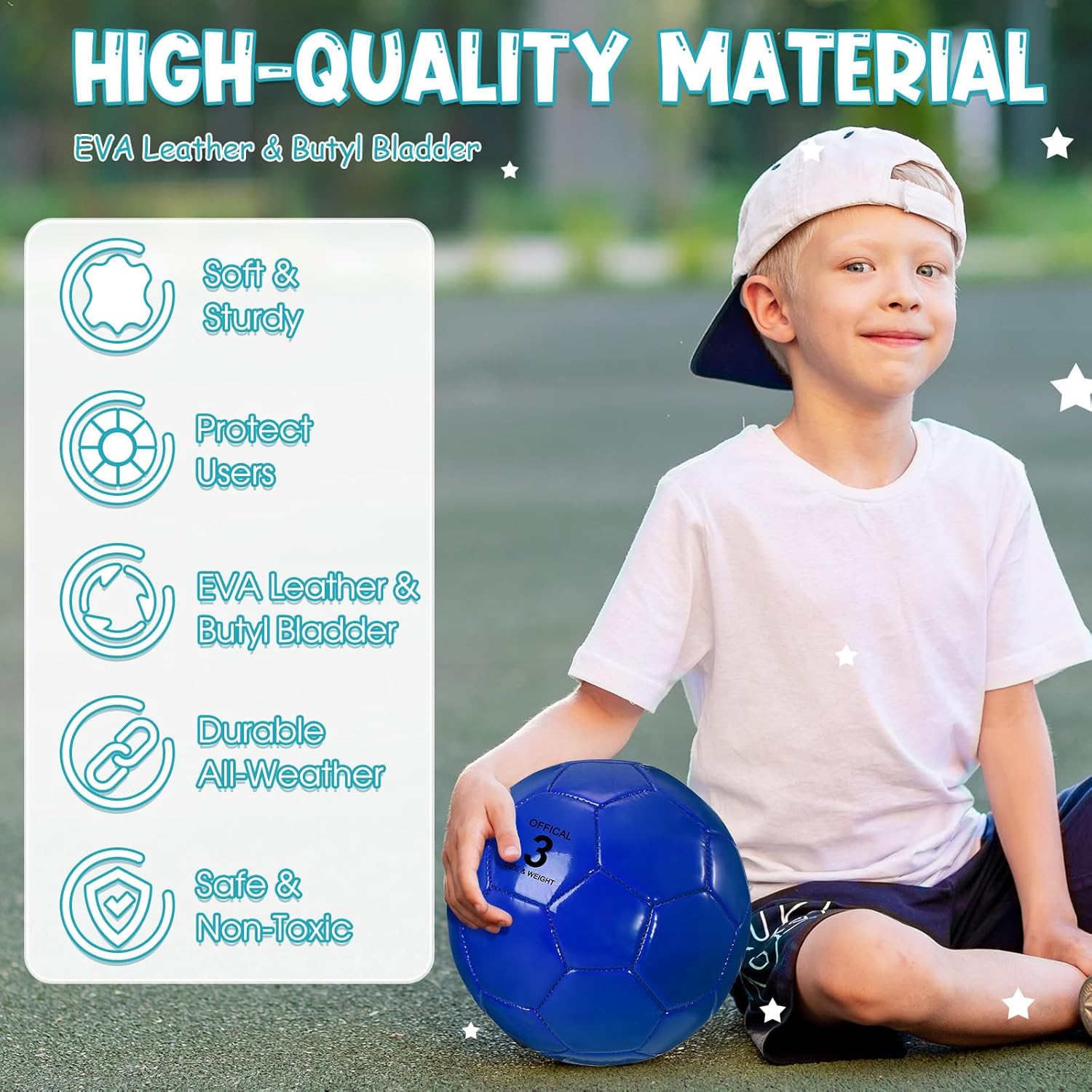 HyDren 6 Pack Soccer Balls Bulk with Pump, Colorful Practice Soccer Balls for Kids & Youth, Indoor Outdoor Training, Games Back to School - Image 4