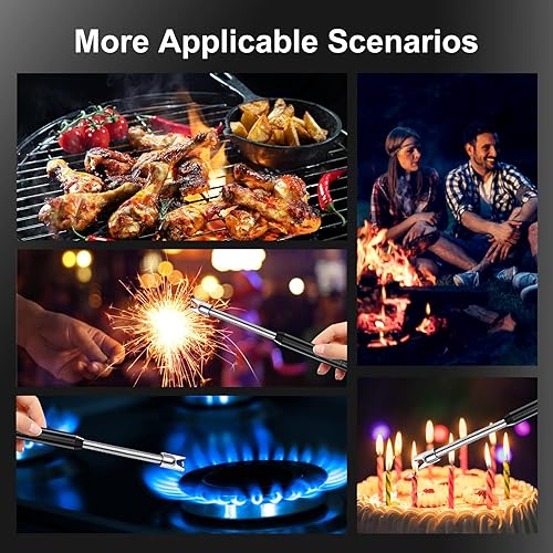 Miniatura 6 de KTEBO Paquete de encendedor eléctrico recargable, encendedor largo USB para uso de arco de plasma para encender vela, encendedor de arco resistente