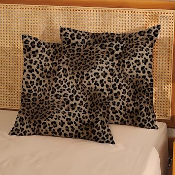 Brown Leopard Print Pillow Covers 18x18 Set of 2 Cheetah Pillow Cases Animal Skin Cheetah Print Modern Decorative Throw Pillows Outdoor Farmhouse Decorations Cushion Case for Couch Sofa Room