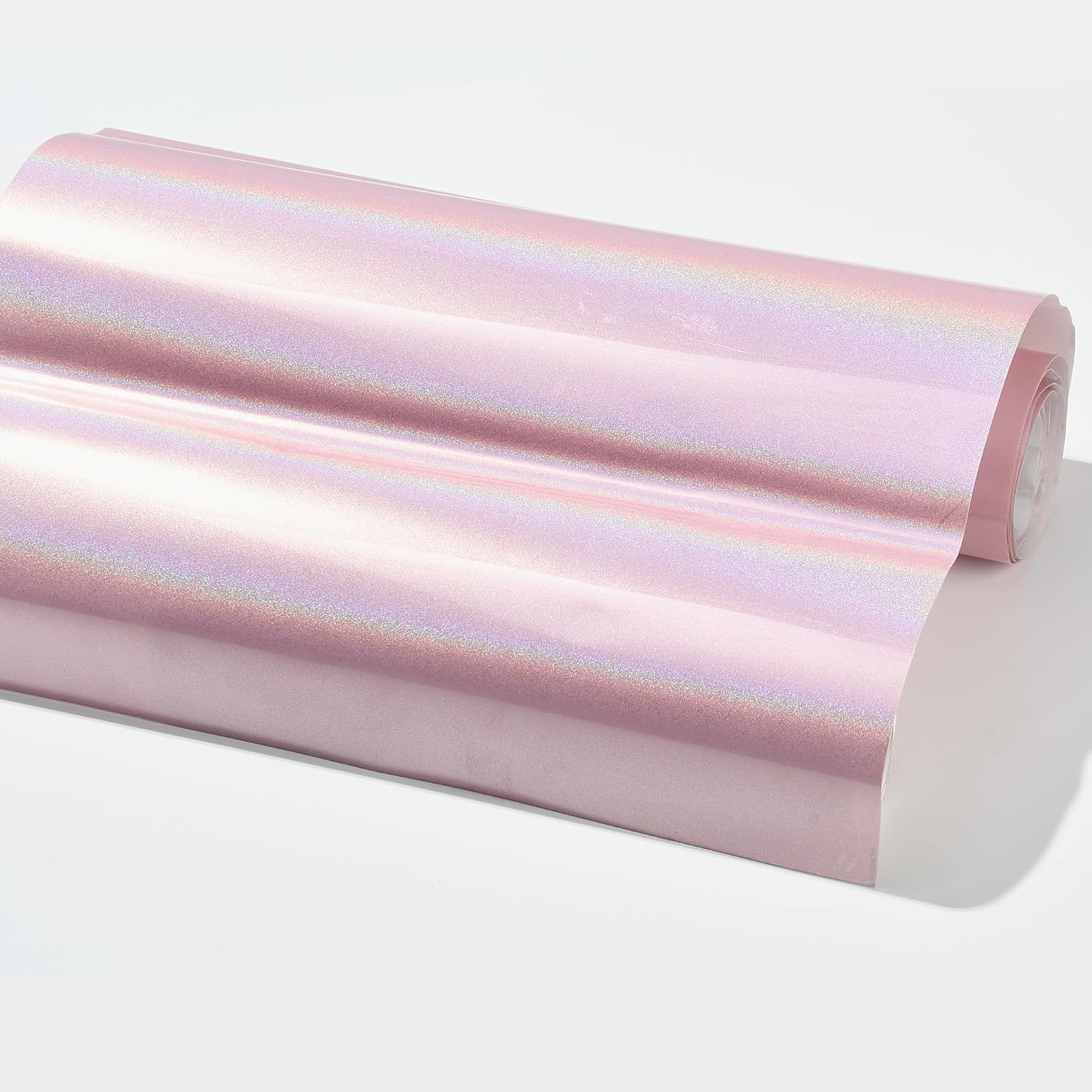 Rainbow Charming Pink Glossy Chameleon Car Vinyl Wrap, Metallic Sparkle Effect Holographic Laser Iridescent Color Change DIY Vehicle Vinyl Film, 59.84" x 29.52"