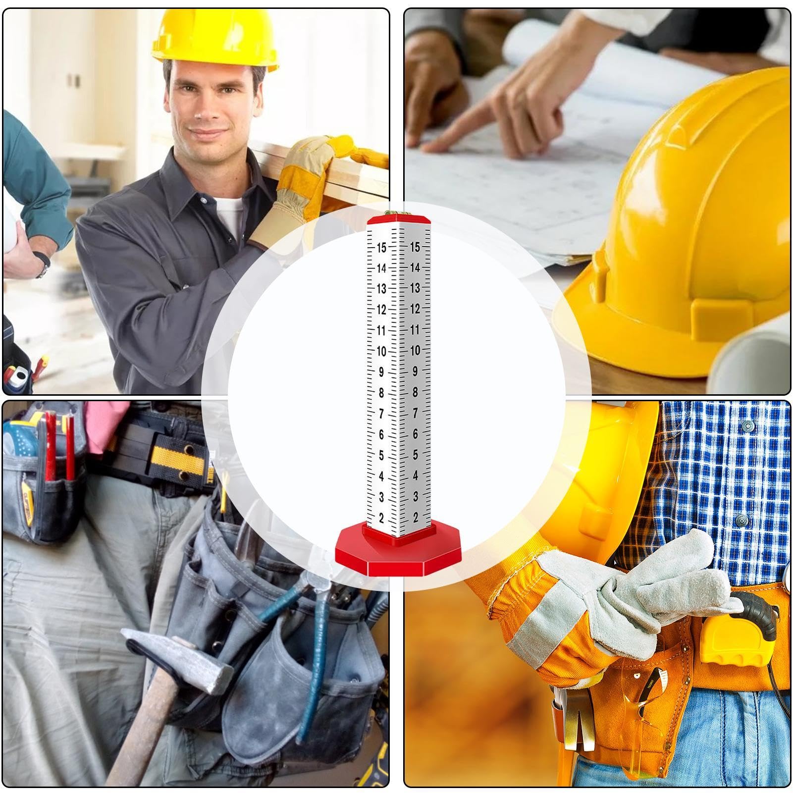 Righello Livellatore Per Piastrelle – 16x3x6 Cm, In Alluminio E ABS, Con Doppia Scala E Bolla, Per Pavimenti E Lavori Di Ristrutturazione