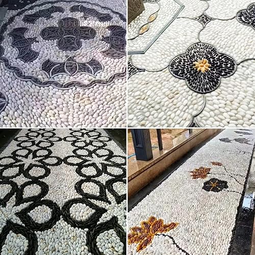 Miniatura 7 de Piedras blancas de 10 libras para plantas, piedras pulidas de 1-2 pulgadas para pantalones de interior, rocas decorativas de río para paisajismo.