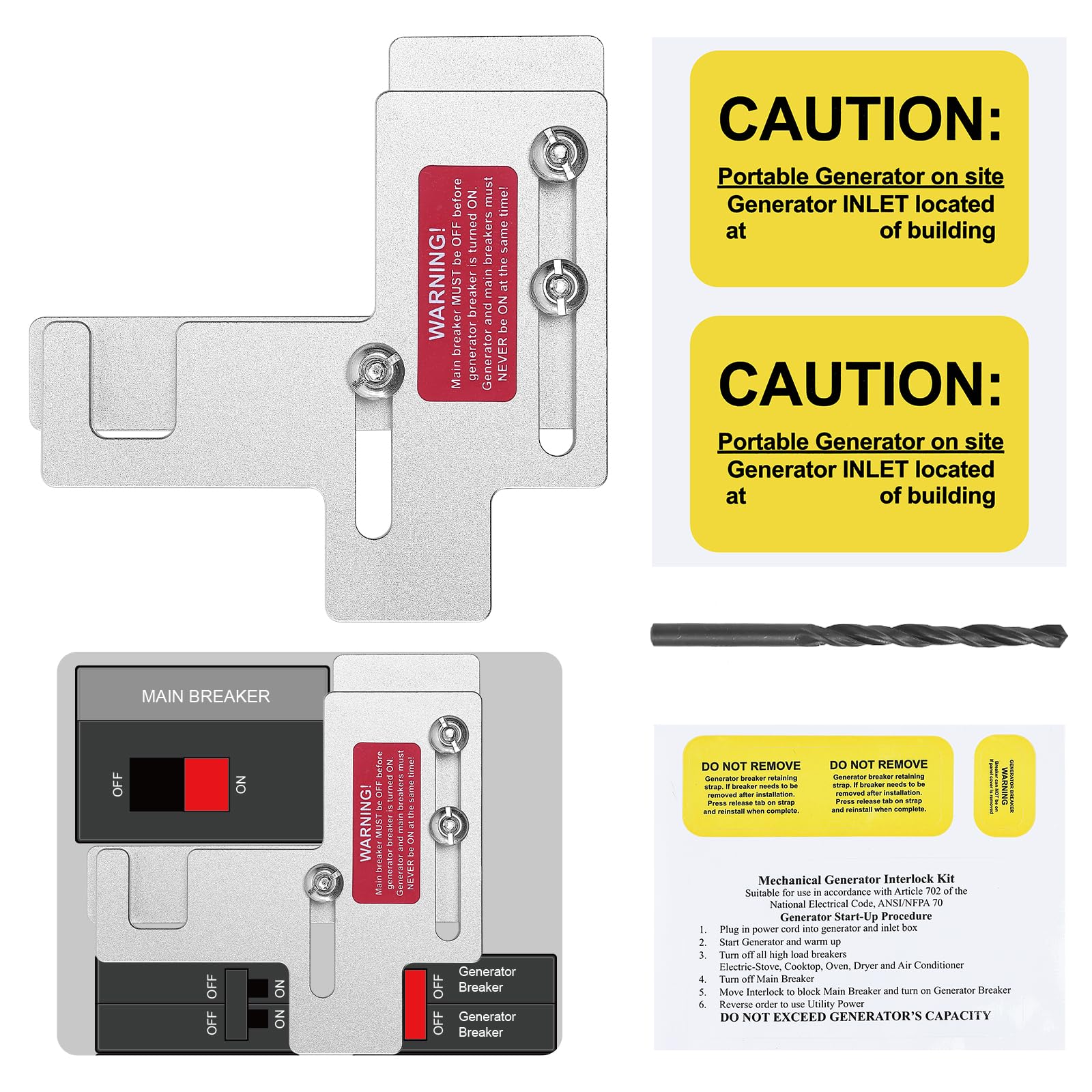Generator Interlock Kit Compatible with Siemens Interlock Kit 200 Amp ...