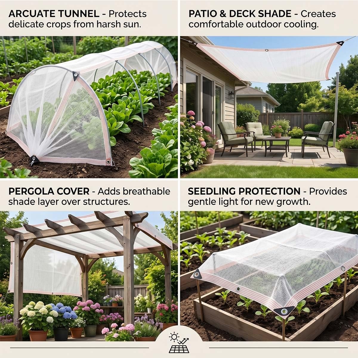 Malla de Sombreo Blanca 40% para Jardín Plantas, Toldo Vela Transpirable Protección UV con Ojales, Red de Sombreado Resistente para Invernadero Terraza Semillero(4x5m)