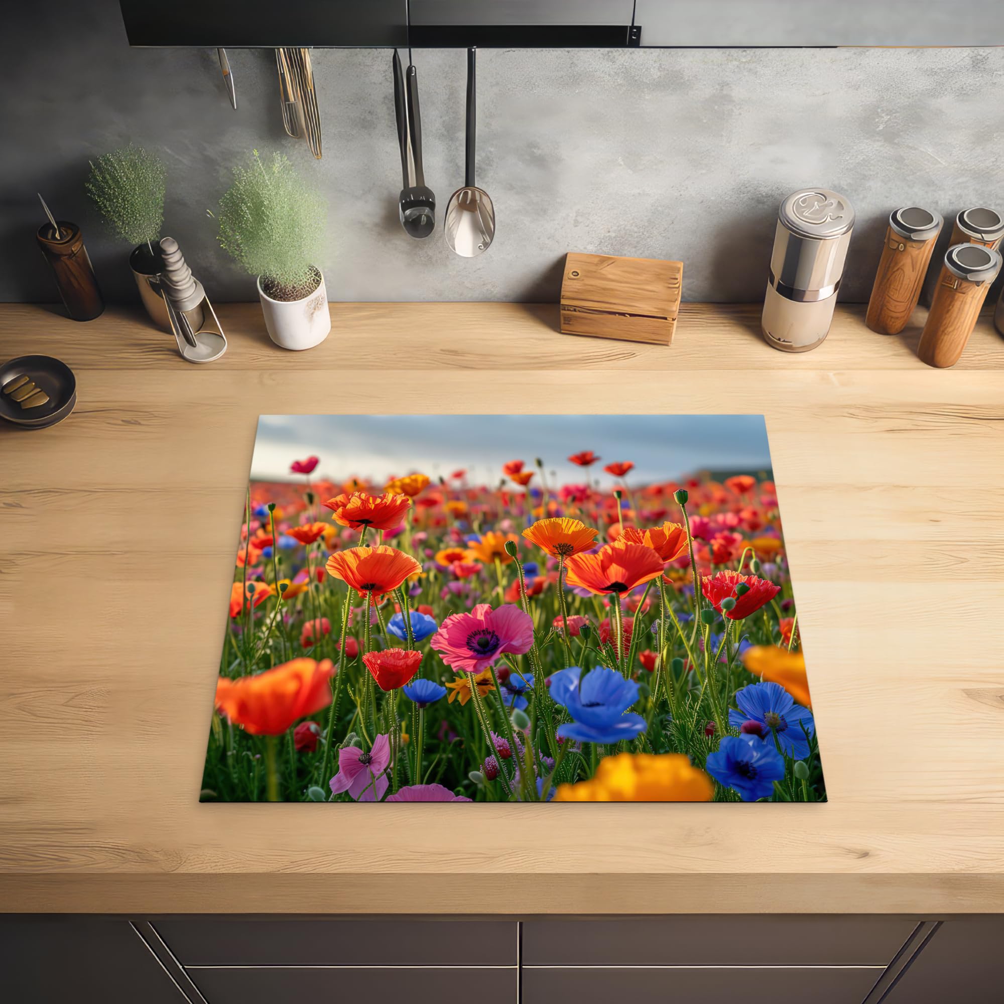 Cache Plaque 60x60 cm - Motif Herbe de la pampa