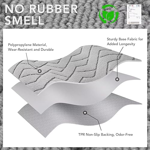 Miniatura 185 de hicorfe - Tapete para interiores, para puerta delantera o trasera, parte trasera de goma, antideslizante, absorbente, resistente a la suciedad, Café