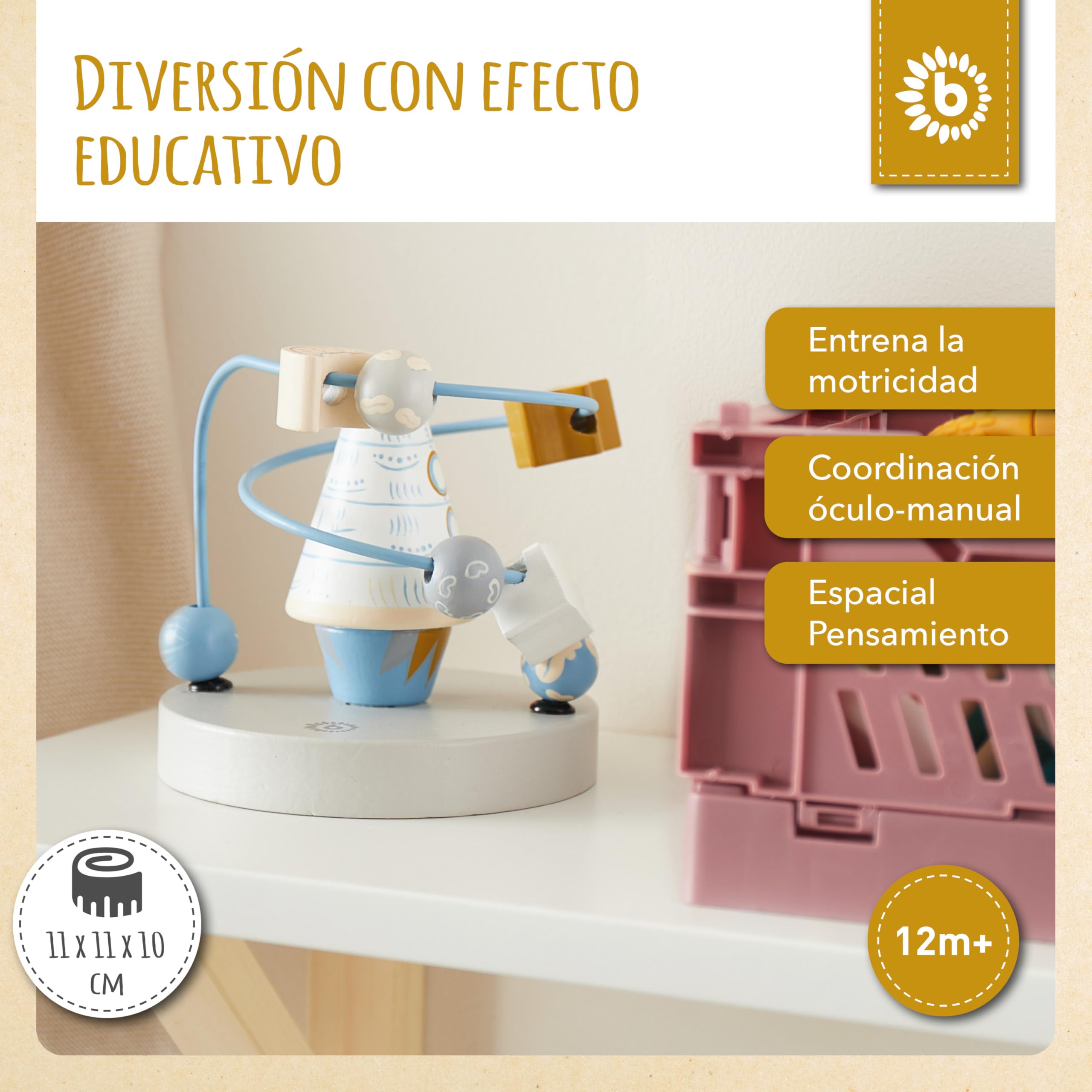 Bieco | Bola Laberinto | Bolas de Madera | Juguetes Madera 1 año | Habilidades motoras | Laberinto de Madera | Laberinto Madera | Juguetes Bebes 1 año Madera | Juguetes Madera Bebe