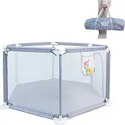 Cercadinho Chiqueirinho Portátil Seguro Para Bebe Facil De Montar Grade De Proteção (Cinza)