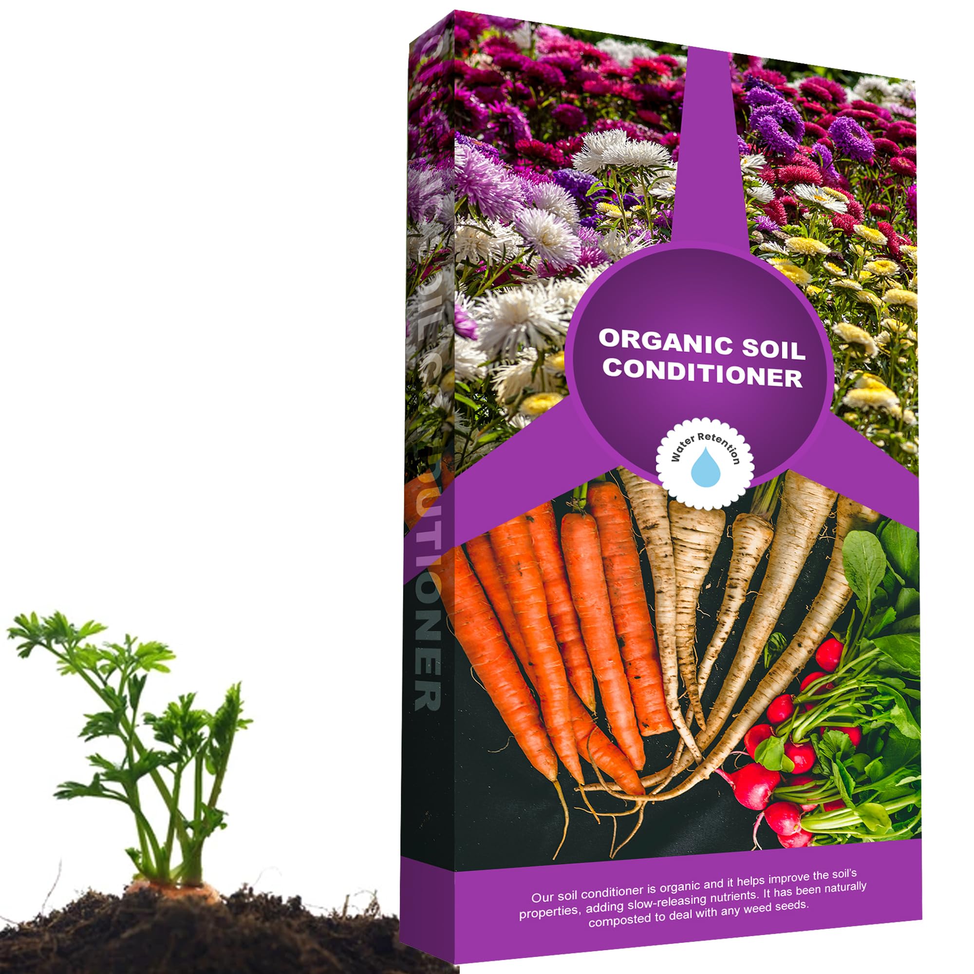 60L Organic Soil Conditioner Garden Compost Soil Bags Ideal For Planting, Flower Beds, Sowing Baskets & Tubs (1 Bag (60 Litres))