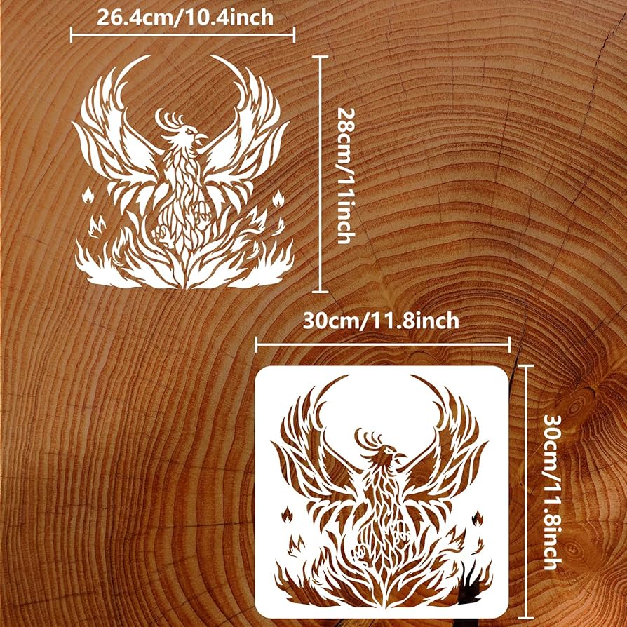 Amazon.co.jp: FINGERINSPIRE フェニックス 11.8 x 11.8インチ 再利用