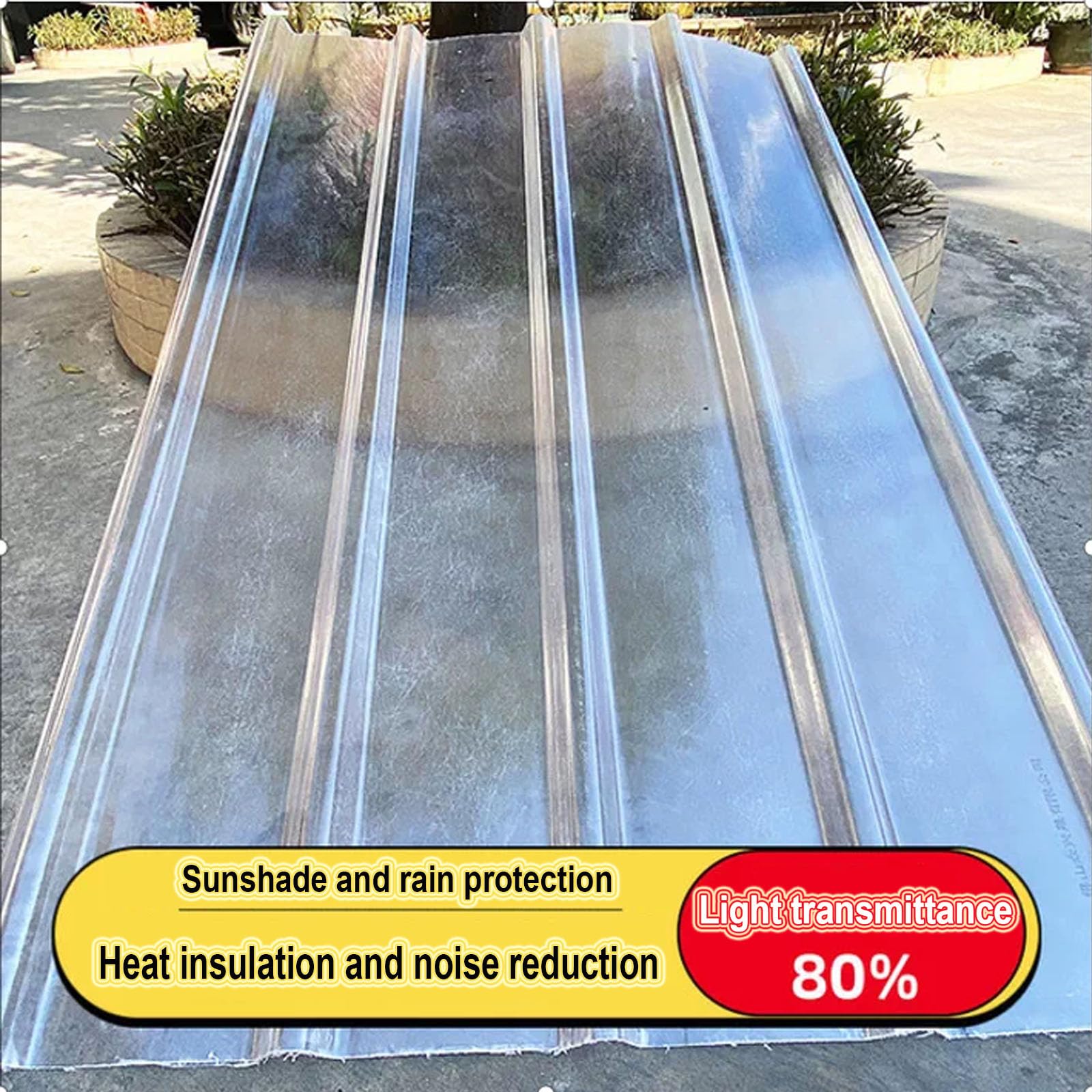 1.5mm Hojas De Techo Corrugado,2/4/6/8/10/12/15pcs Panel Para Tejado Transparente,Chapa Tejado A Prueba De Lluvia Anti-UV,Placa De Iluminación Natural De Fibra De Vidrio (0.9×1.7m,2pcs)
