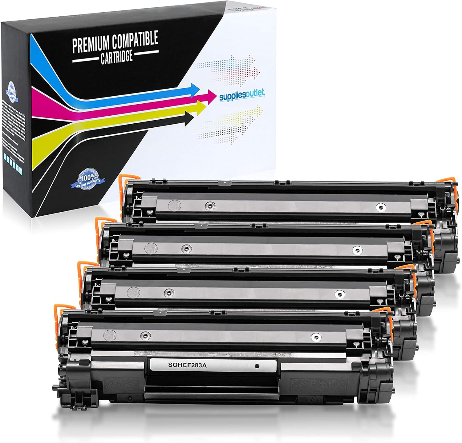 Compatible Toner Cartridge Replacement for HP 83A / CF283A (Black,4 Pack)