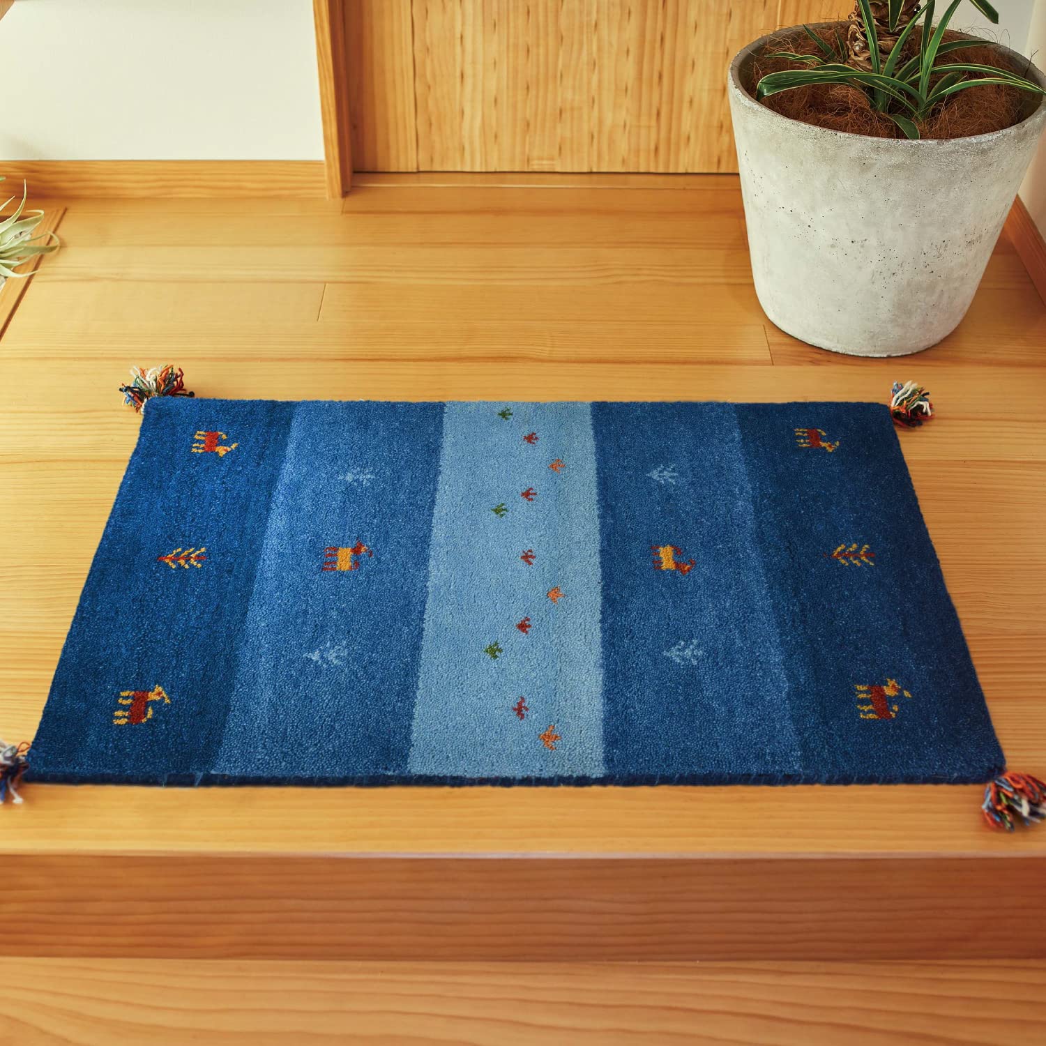 Amazon.co.jp: 萩原 ギャッベ 玄関マット 屋内 約60X90cm 「GABBEH D20 