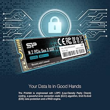 Silicon Power PCIe M.2 NVMe SSD 2TB Gen3x4 R/W up to 2, 200/1