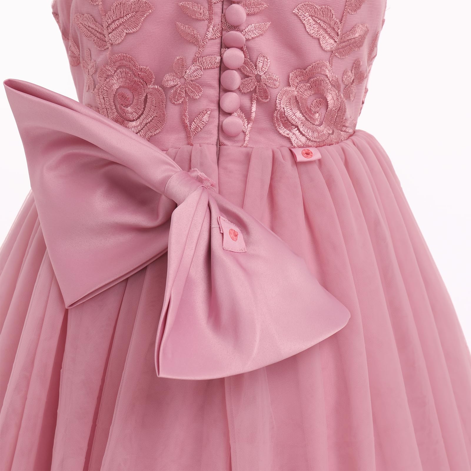 Odizli Blumenmädchenkleider Kinder Ärmellos V-Ausschnitt Prinzessin Blumen Hochzeit Tüllkleid