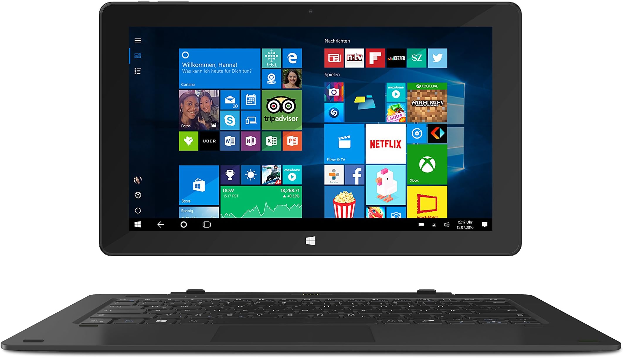 TREKSTOR 38842 SurfTab Twin 11.6-Inch Tablet - (Black) (Intel 1.84 GHz, 2 GB RAM, Windows 10)