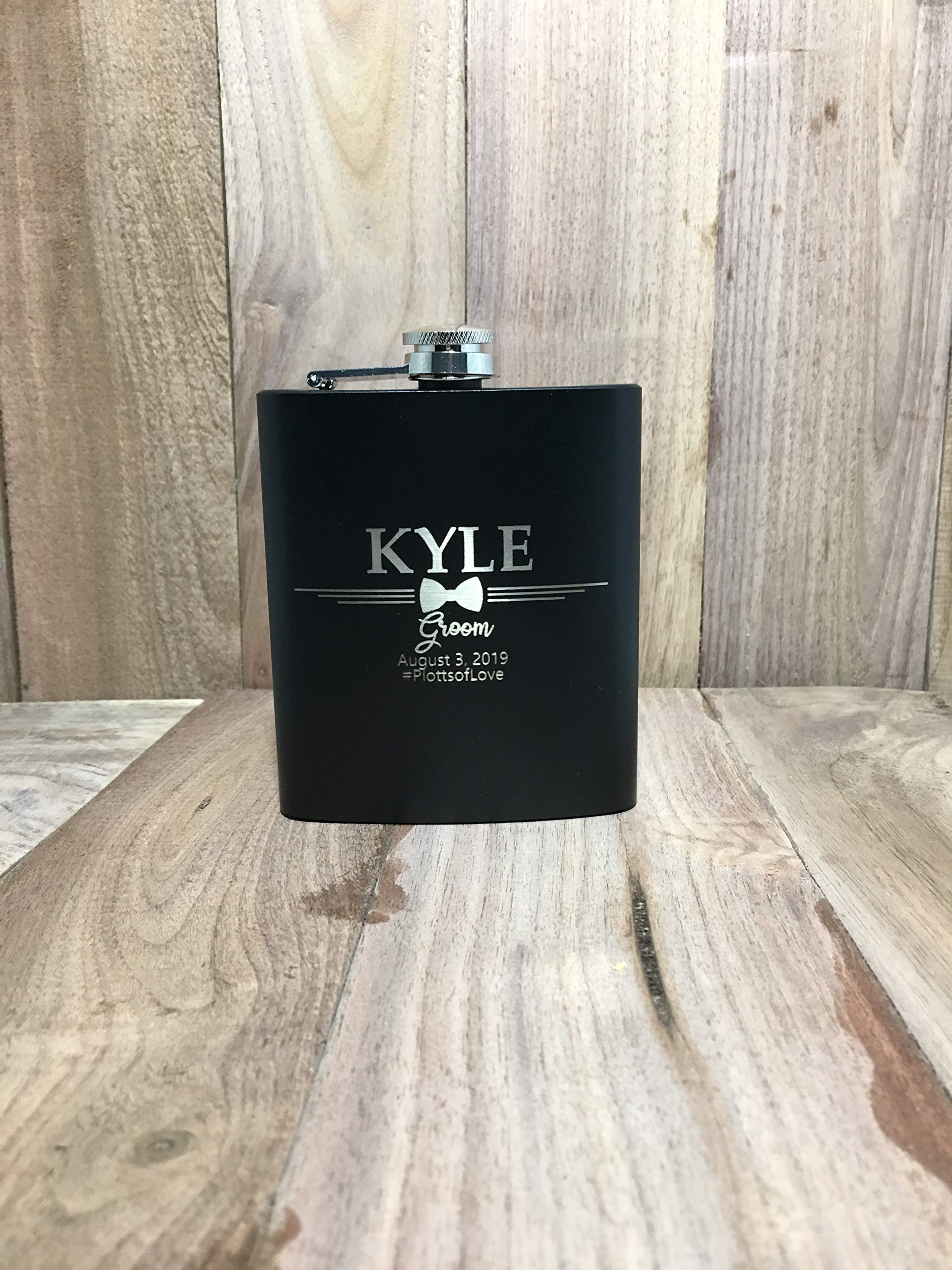 Custom Engraved Black Flask