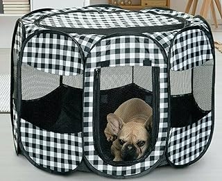 Portable Pet Playpen, Dog Playpen Foldable Pet Exercise Pen Tents Dog Kennel House Playground for Puppy Dog Yorkie Cat Bunny Indoor Outdoor Travel Camping Use
