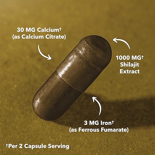 Miniatura 6 de Shilajit Cápsulas para hombres y mujeres  1000 mg de extracto de Shilajit (estandarizado al 20% de ácido fúlvico)  60 unidades  Suplemento Shilajit