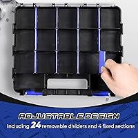 Vista 3 de NATGAI 2 Pack Small Parts Organizers, 34-Compartments Double-Sided Tool Box with Removable Dividers for Hardware, Screws, Bolts, Nails & Fishing
