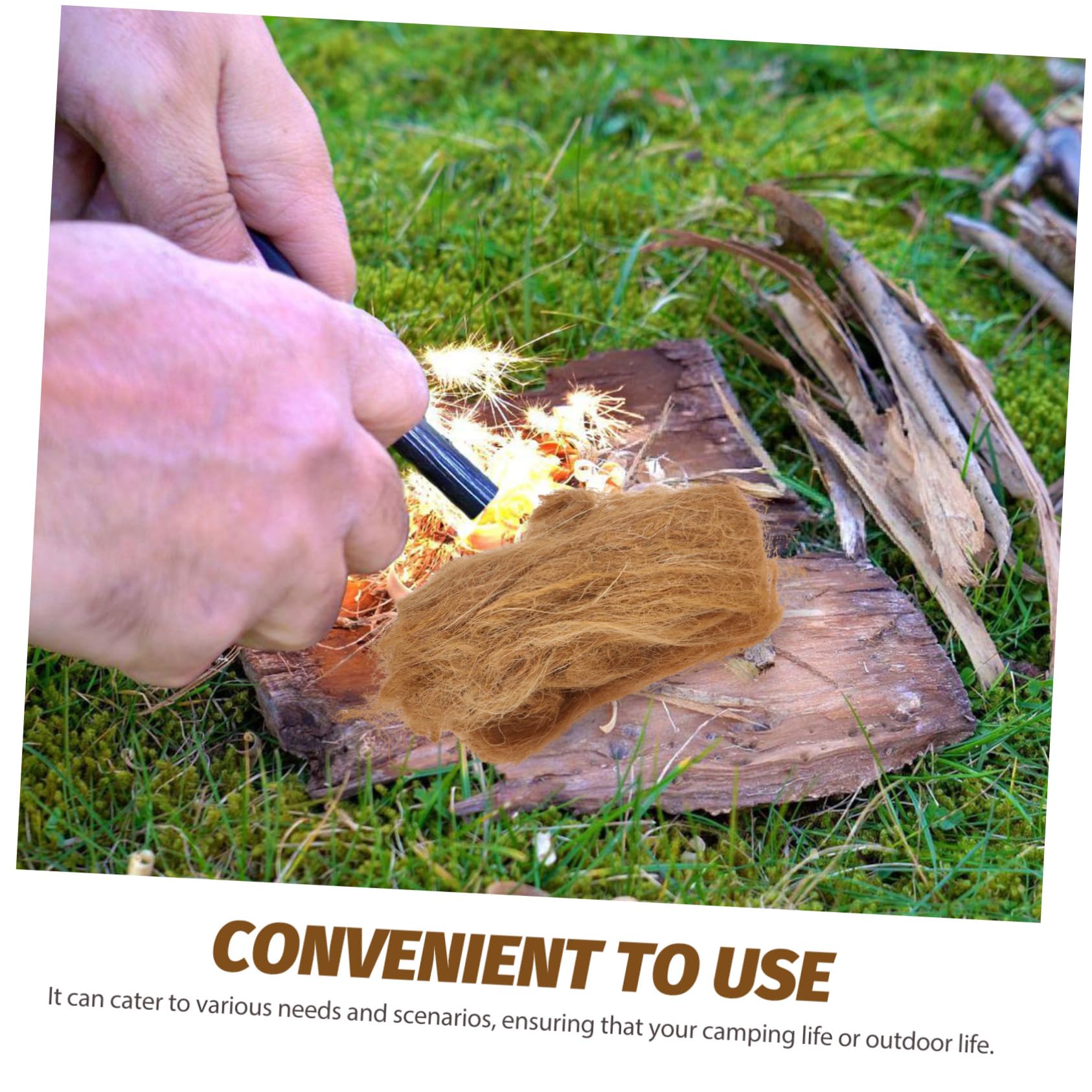 5 Ensembles Allume Naturel Jute Accessoires De Camping pour Activités Extérieures 4 Pièces * 5