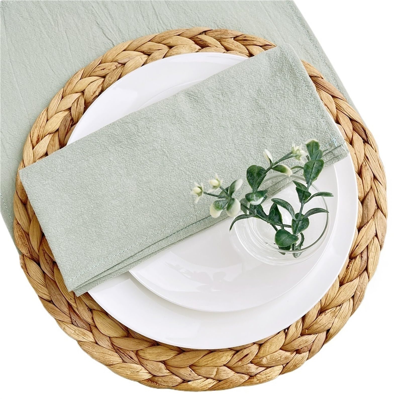 Cloth Napkins 50PCS 40X40CM Sage Napkins 100% Cotton Cloth Dinner Table Serviettes Soft Washable Reusable Weddings Parties Restaurant