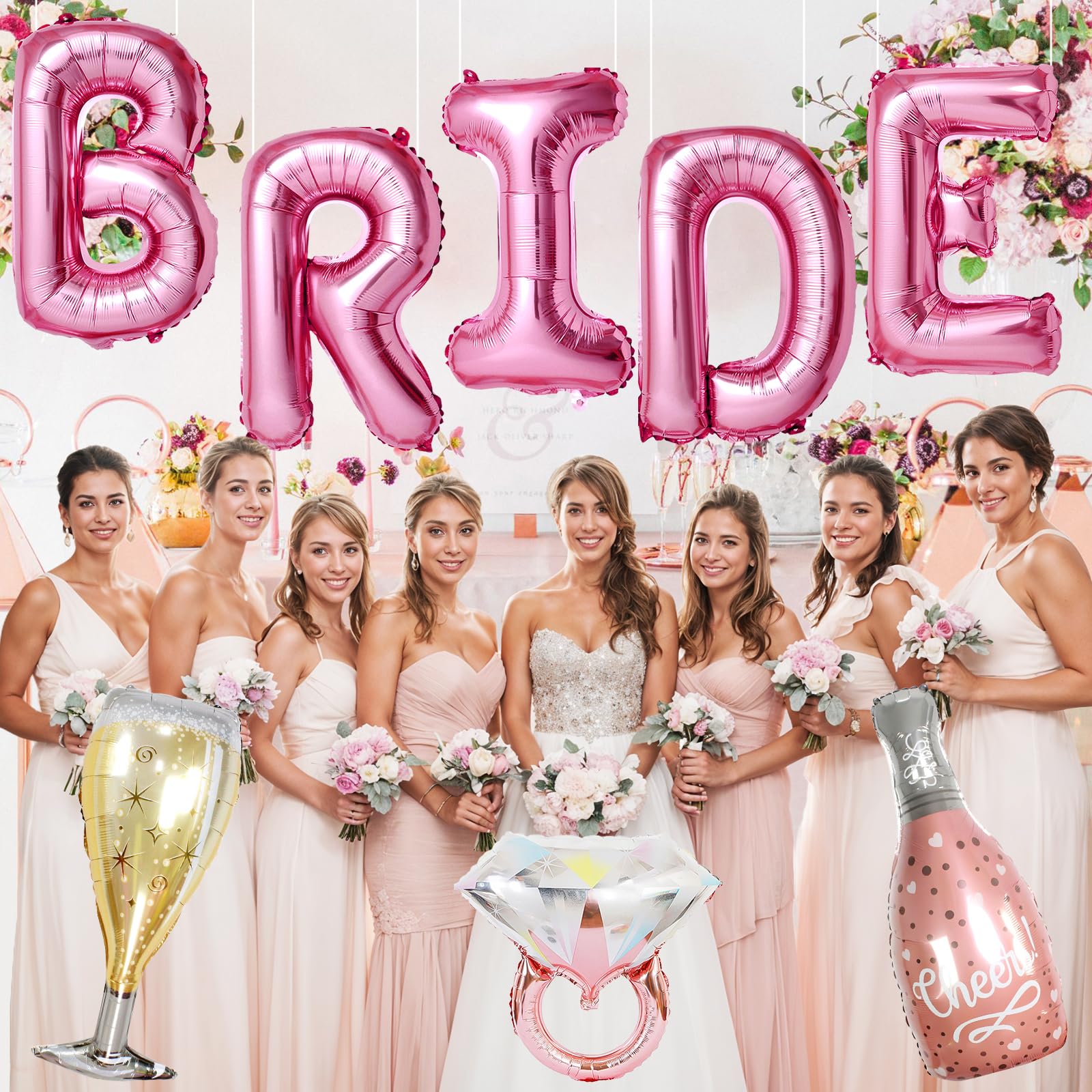 40inch Bride Balloons Pink Letters Banner - Image 4