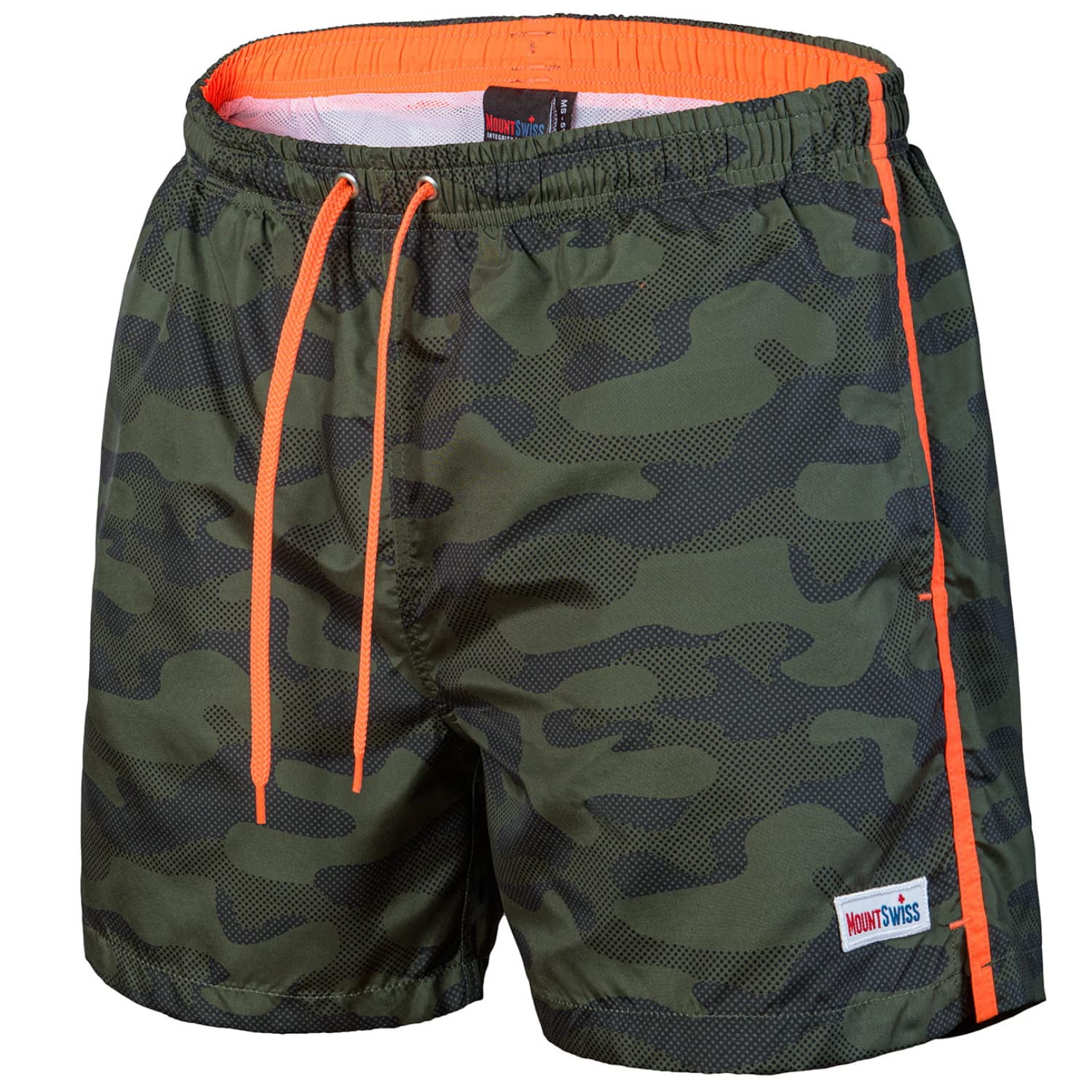 Mount Swiss Dario Men's Swimming Trunks with Side Pockets and Back Pocket, Fashionable Men's Shorts, Swimming, Leisure, Water Sports, Comfortable Swimming Shorts in Many Colours, Sizes S - 6XL