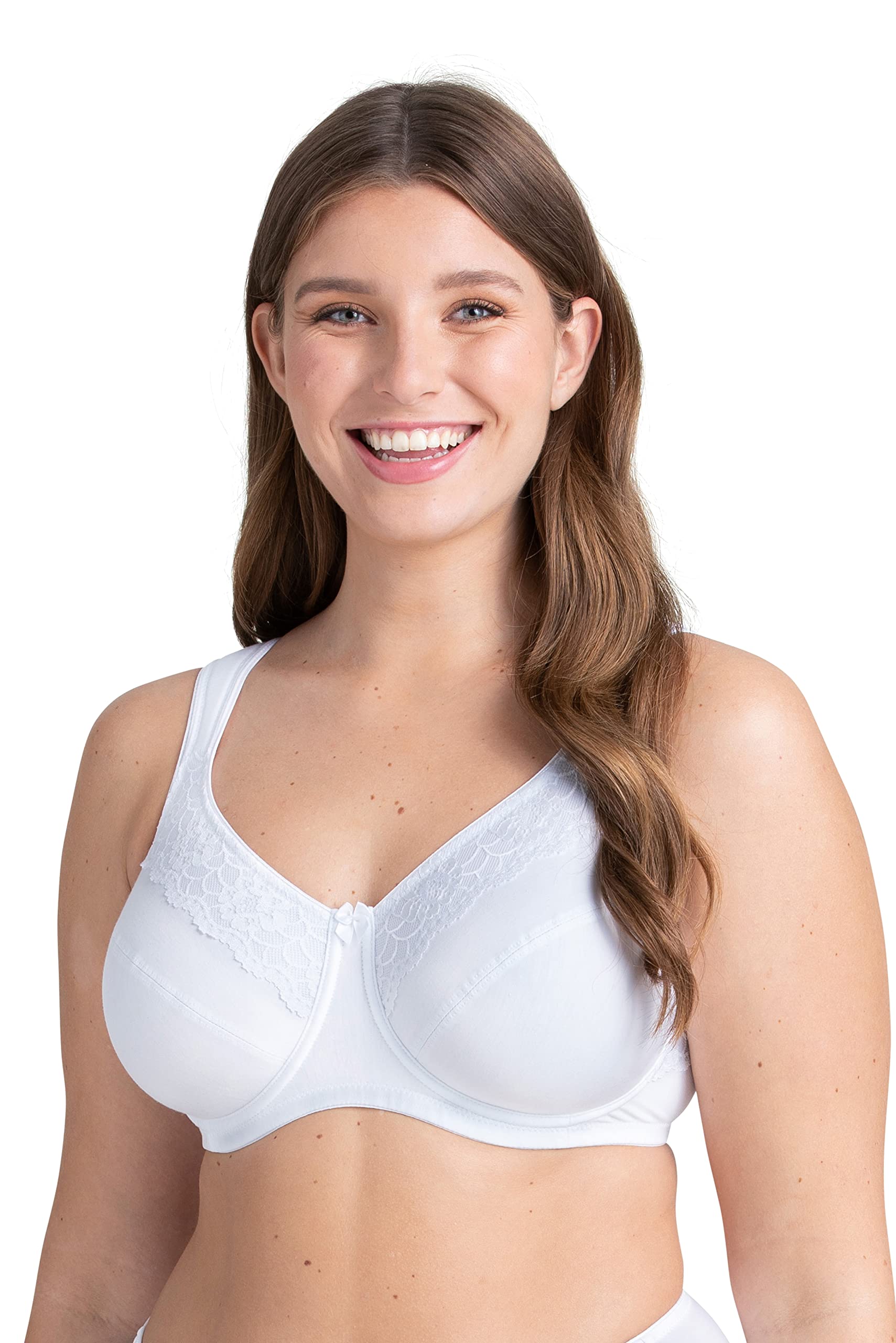 Miss Mary of Sweden Minimizer Underwired Bra Cotton Now Flatcup 38D White
