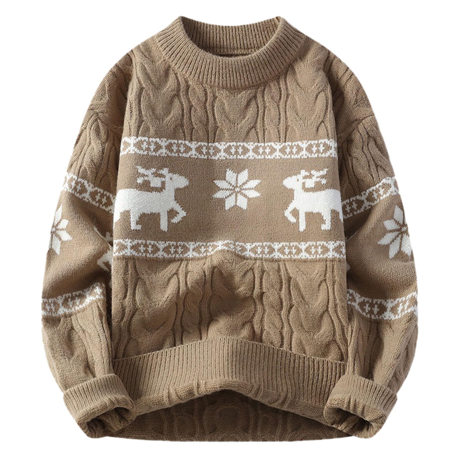 Generisch Maglione natalizio da uomo, invernale, casual, da uomo, a maniche lunghe, (nero, L)