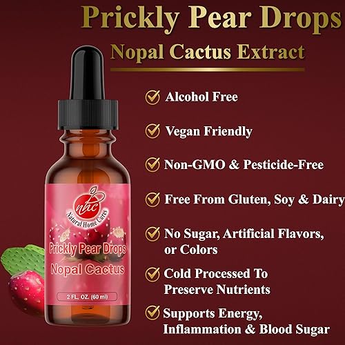 Miniatura 5 de Prickly Pear Nopal Cactus Supplement - Liquid Concentrated Drops - Cactus Fruit Extract Tincture - Rich in Betalains, Potent & Bioavailable - No
