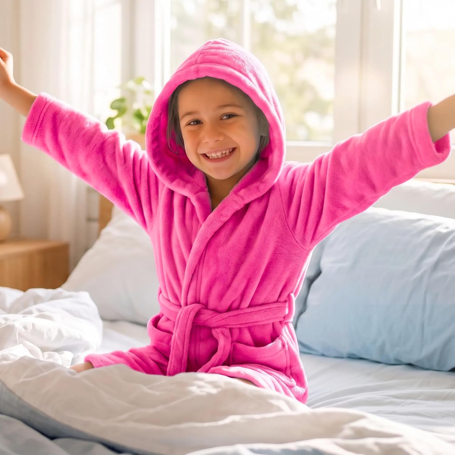 Just Love Hooded Plush Fleece Robe for Girls