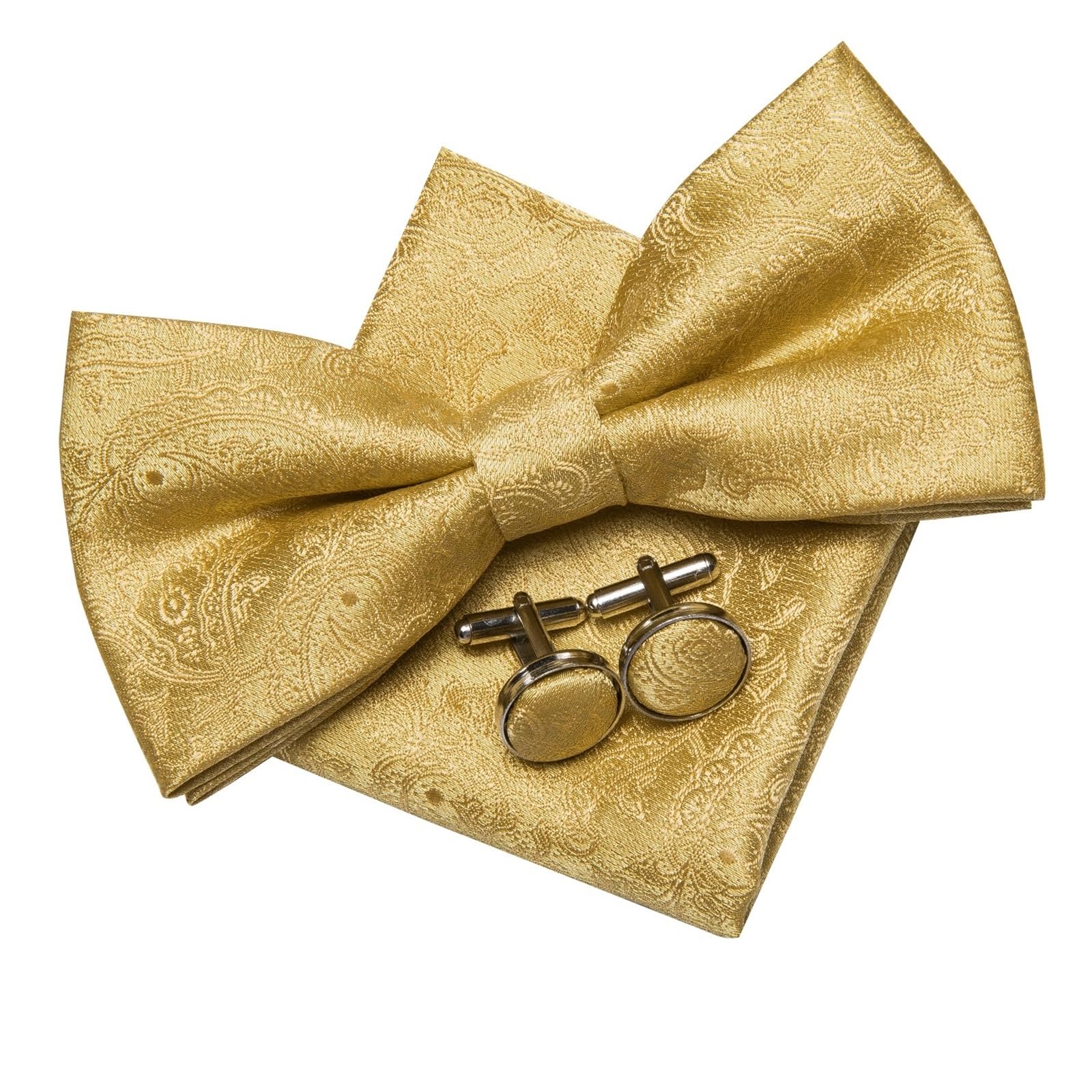 Pajaritas Hombre Conjunto de broche y gemelos, pañuelo pajarita