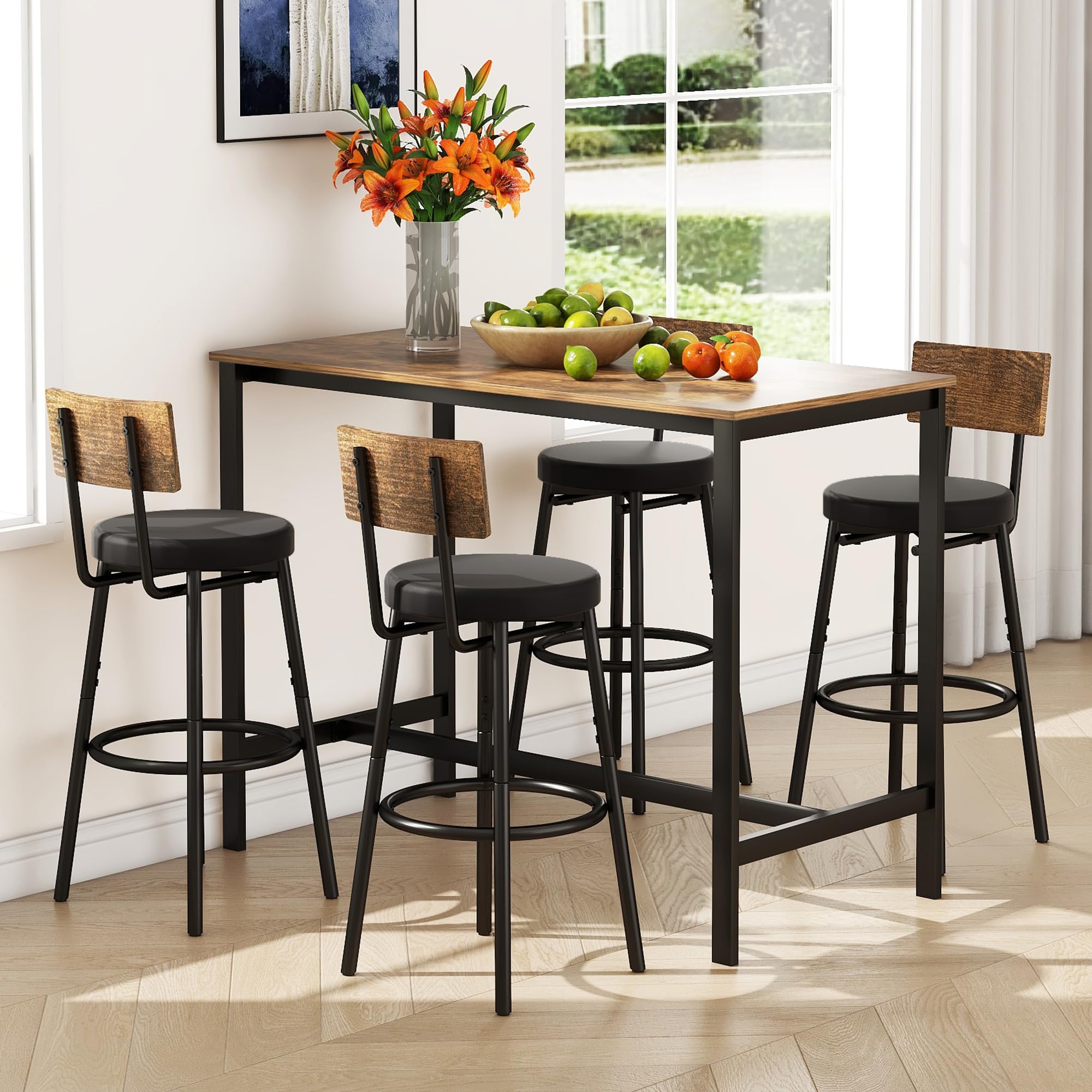 buybyroom Bartafel met barkrukset, eettafel, keukentafel