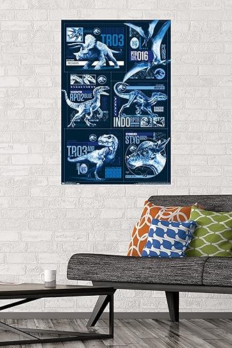 Miniatura 2 de Trends International Jurassic World Fallen Kingdom - Póster de pared de cuadrícula, 22.375 x 34 pulgadas, versión premium sin marco