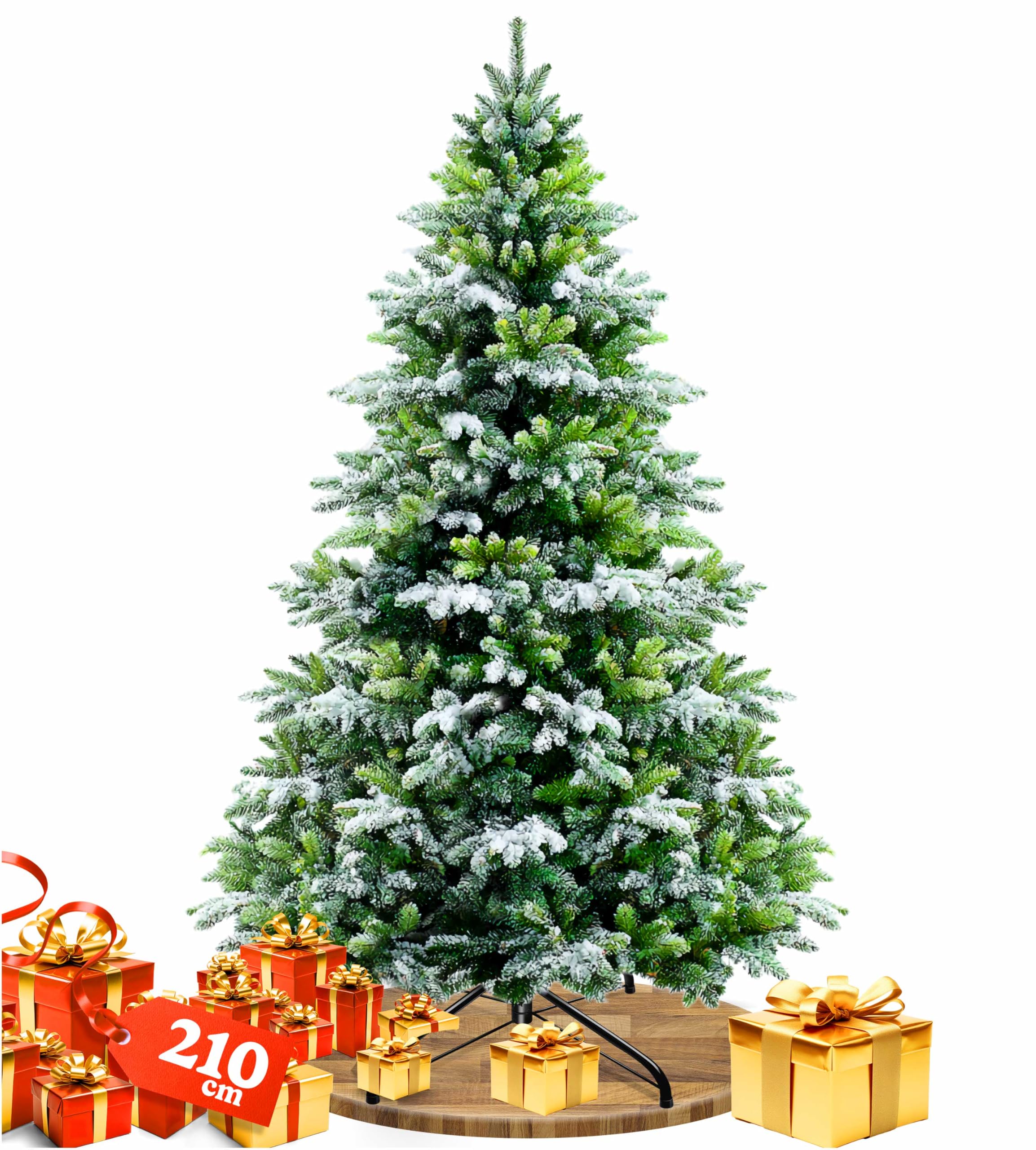Amazon.de: KESSER Weihnachtsbaum knstlich 210 cm Schneezauber   Tannenzweige wie echt  naturgetreuer Tannenbaum mit Stnder, dichtes  Bumlein, ...