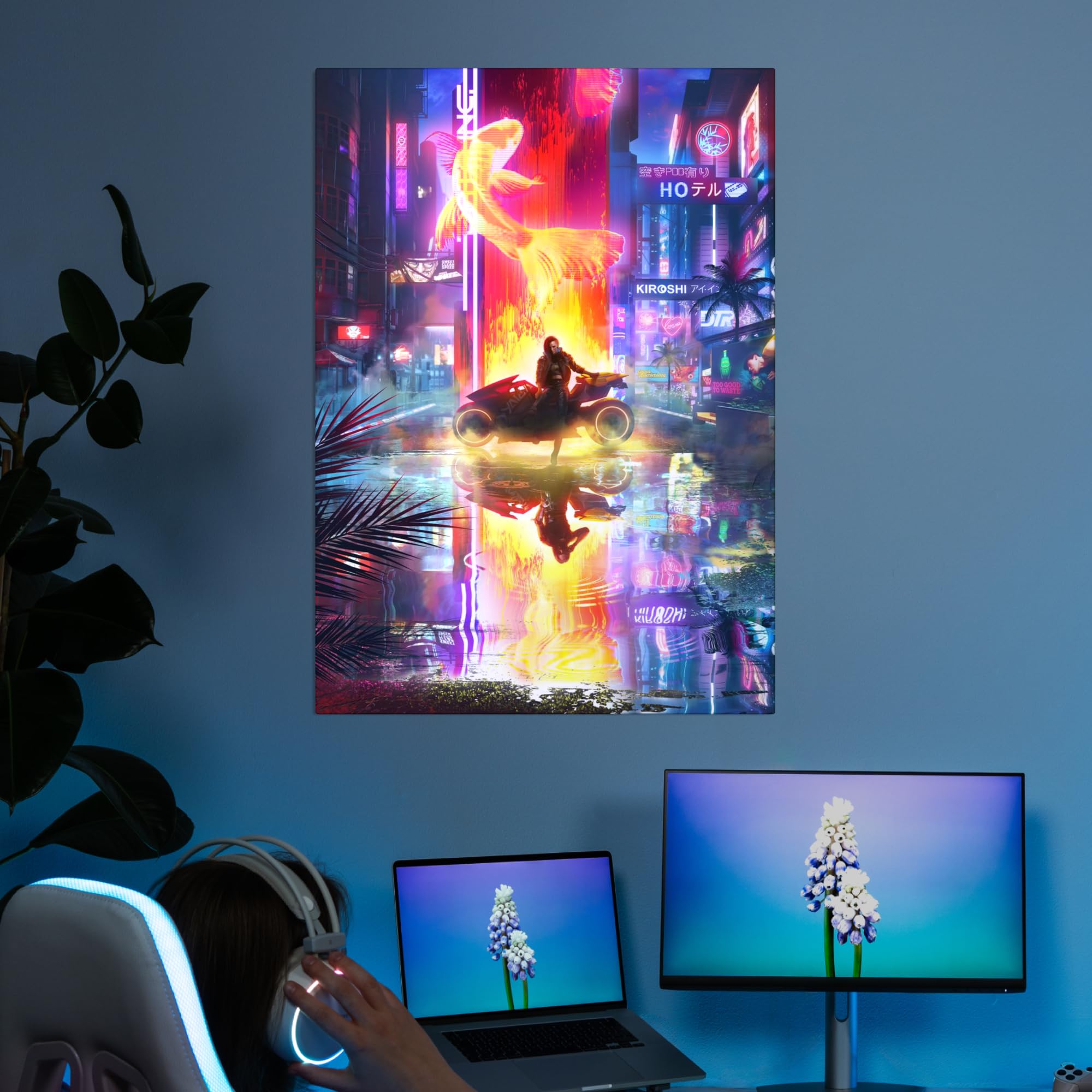 Displate - Poster in metallo - Wall Art - Cyberpunk 2077 - Phantom Liberty by Valeriia Reflection - Dimensione L - 67,5 x 48 cm Matt