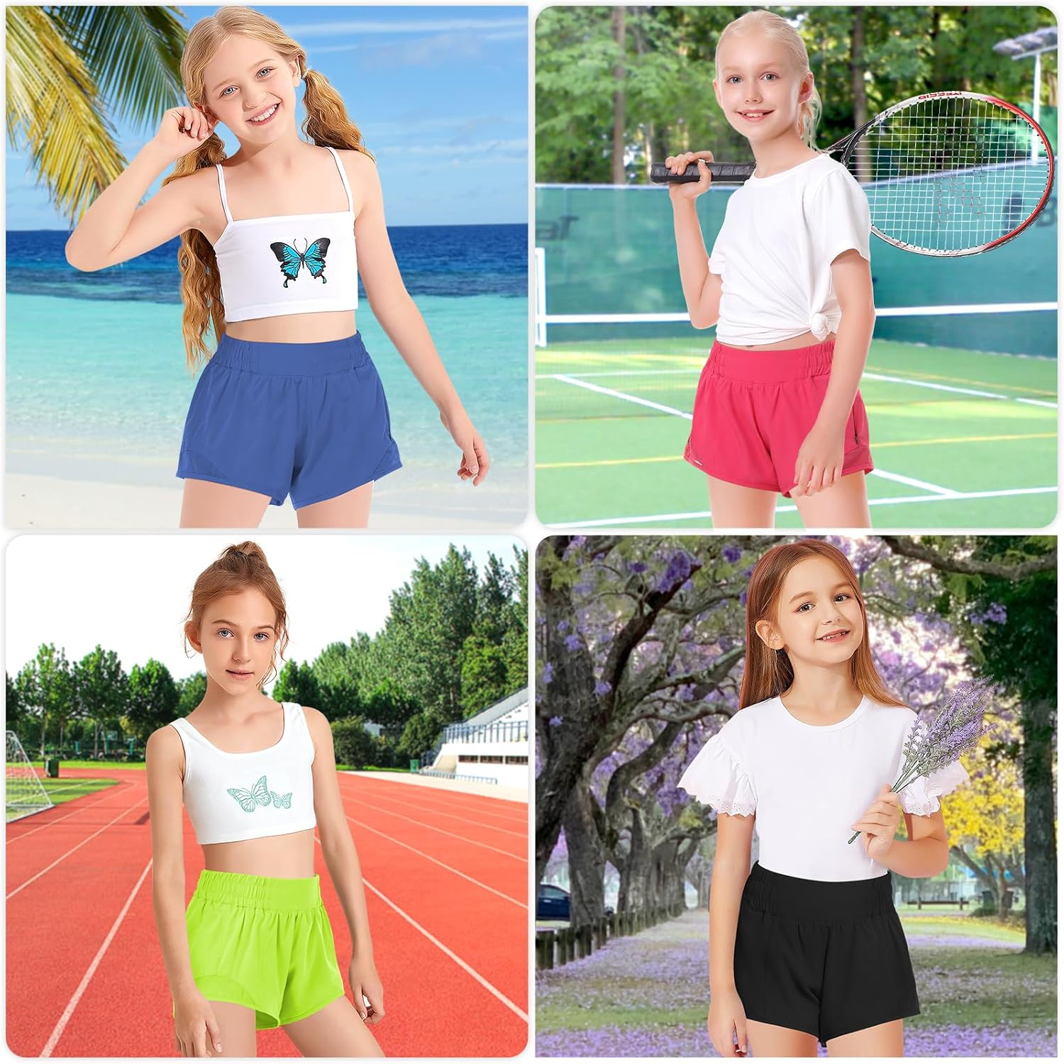 DOCUMO Girls Athletic Shorts with Liner Lightweight Running Shorts for Teen Girls Kids Quick Dry Sports Active Short - Image 5