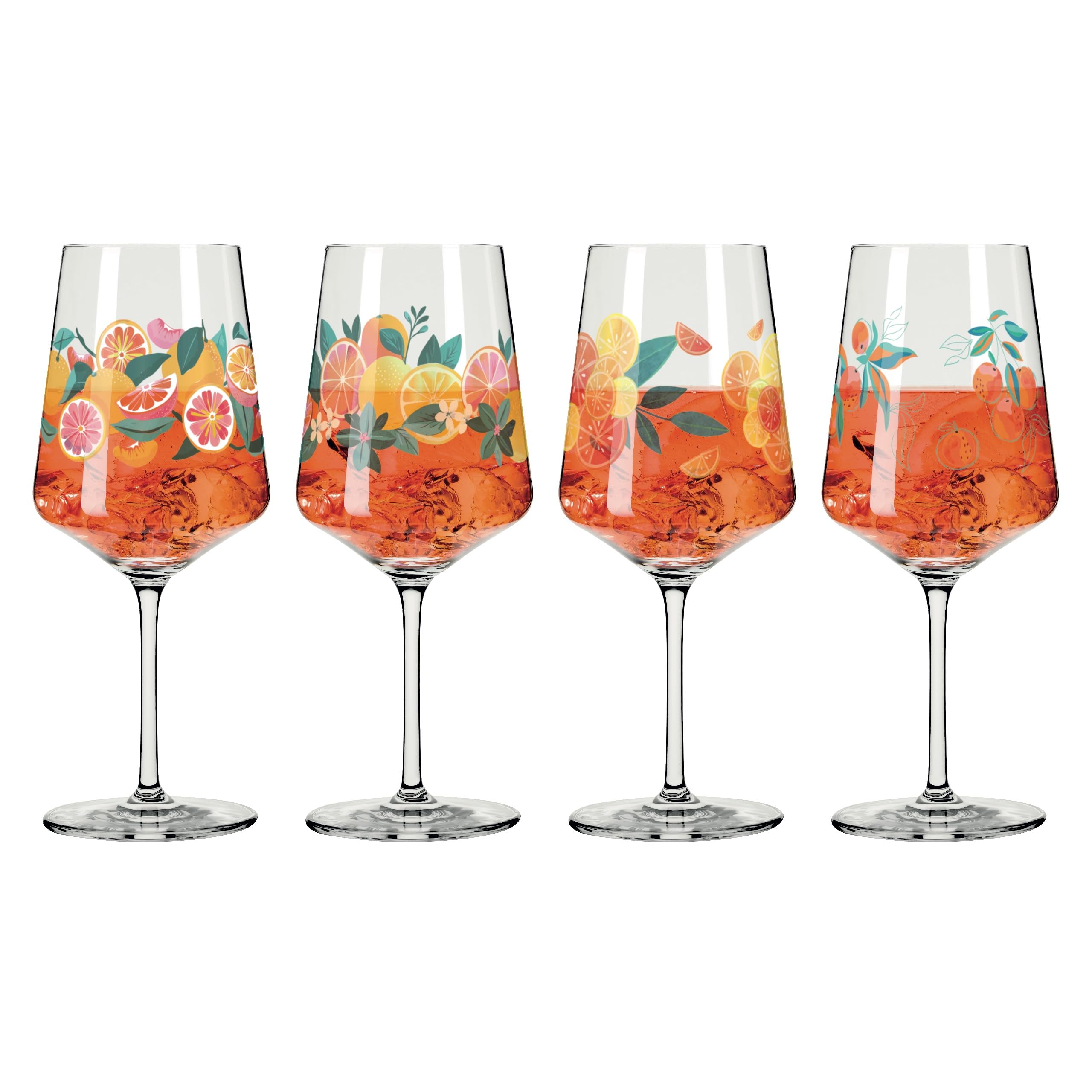 RITZENHOFF 6051005 Aperizzo Lot de 4 verres à apéritif 500 ml Série Sommerrausch Motif orange Fabriqué en Allemagne