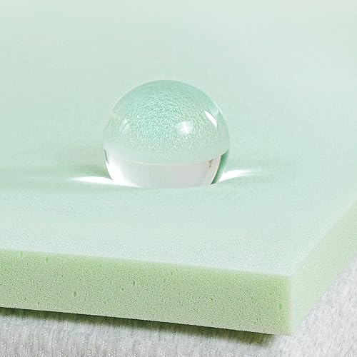 Miniatura 14 de ZINUS Cubrecolchón de espuma viscoelástica de té verde de 1.5 pulgadas, ropa de cama para dormitorio, capa de alivio de presión, ideal para aliviar
