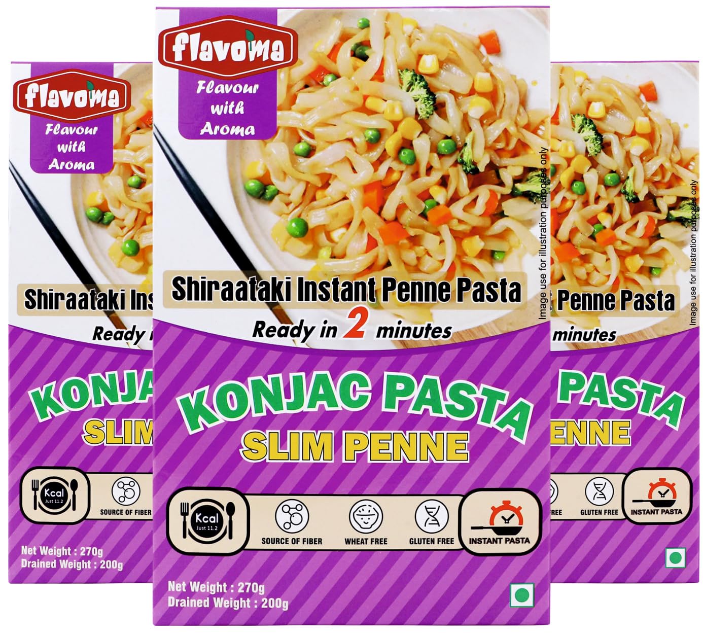 Flavoma Shiraataki Penne Pasta/Konjac Penne Pasta, 270g (Pack of 3) [Ultra Low-carb | Low-calorie | Keto-friendly | Fat-Free | Gluten-Free | Wheat Free | Source of Fiber | Miracle Penne Pasta | Slim Pasta Penne]-image-26