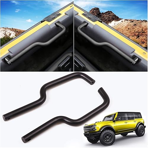 Sukemichi Asas de agarre traseras de aluminio negro para accesorios Ford Bronco 2021-2023 de 24 puertas, asas de agarre resistentes y duraderas, 1
