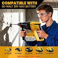 Vista 2 de SDS Plus - Taladro de martillo giratorio inalámbrico para batería Dewalt de 20 V máximo, taladro martillo de 20 V sin escobillas