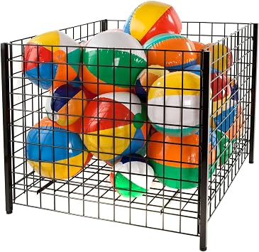 Econoco 36" Square Grid Dump Bin with Levelers, Heavy Duty Retail Display, Black