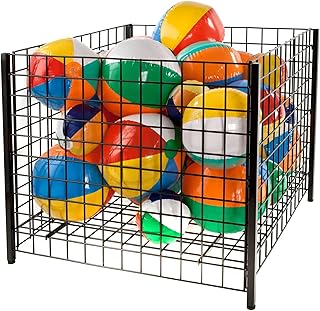 Econoco 36" Square Grid Dump Bin with Levelers, Heavy Duty Retail Display, Black