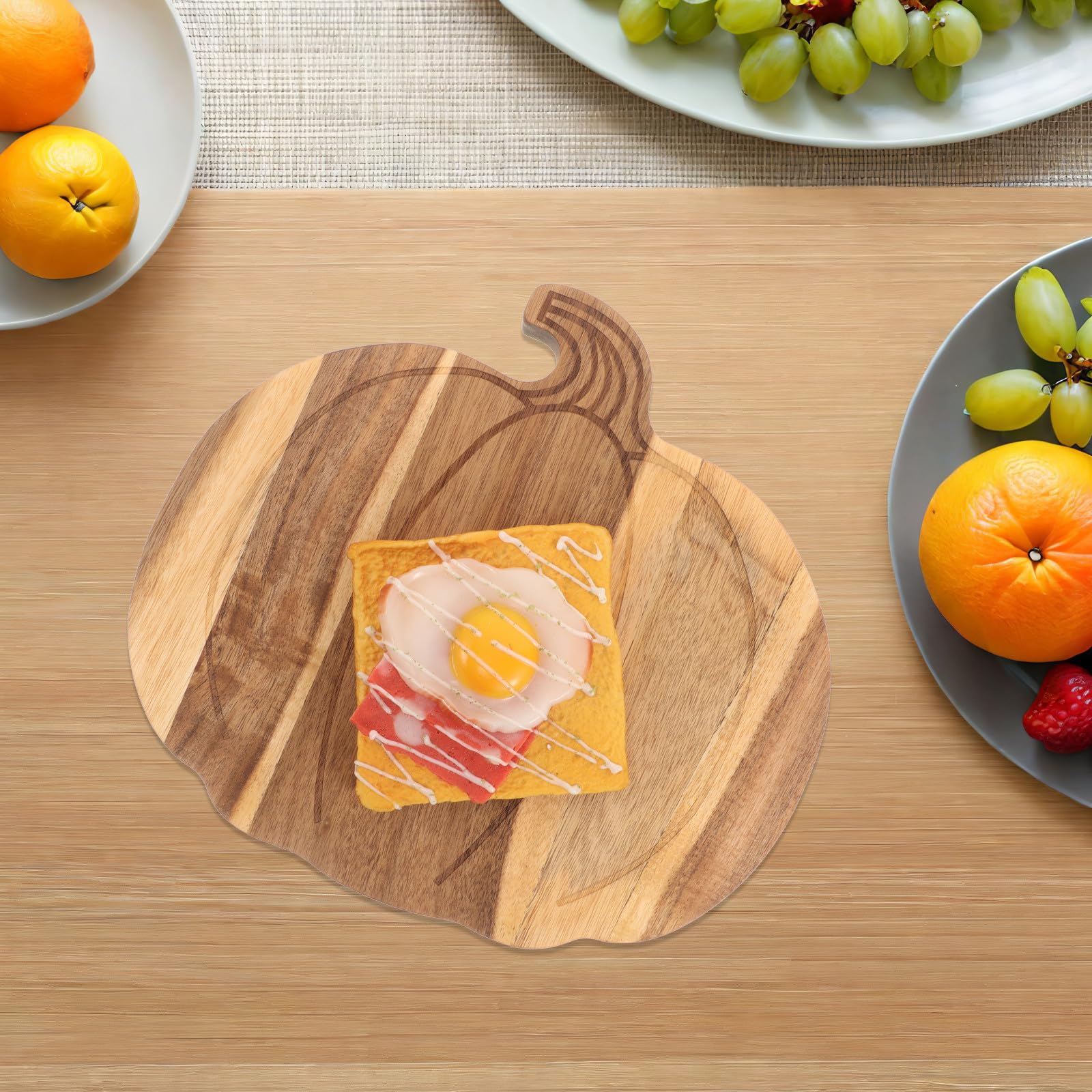 Operitacx Tabla de embutidos con forma de calabaza - Tabla de quesos de madera para Halloween - Platos de aperitivos de madera para fiestas de otoño y Acción de Gracias - Uso en la cocina