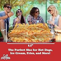 Vista 6 de Bandejas de plástico resistentes y con bloqueo. Paquete de 50. 25 tapas y 25 fondos. Botes de presentación de alimentos desechables de primera