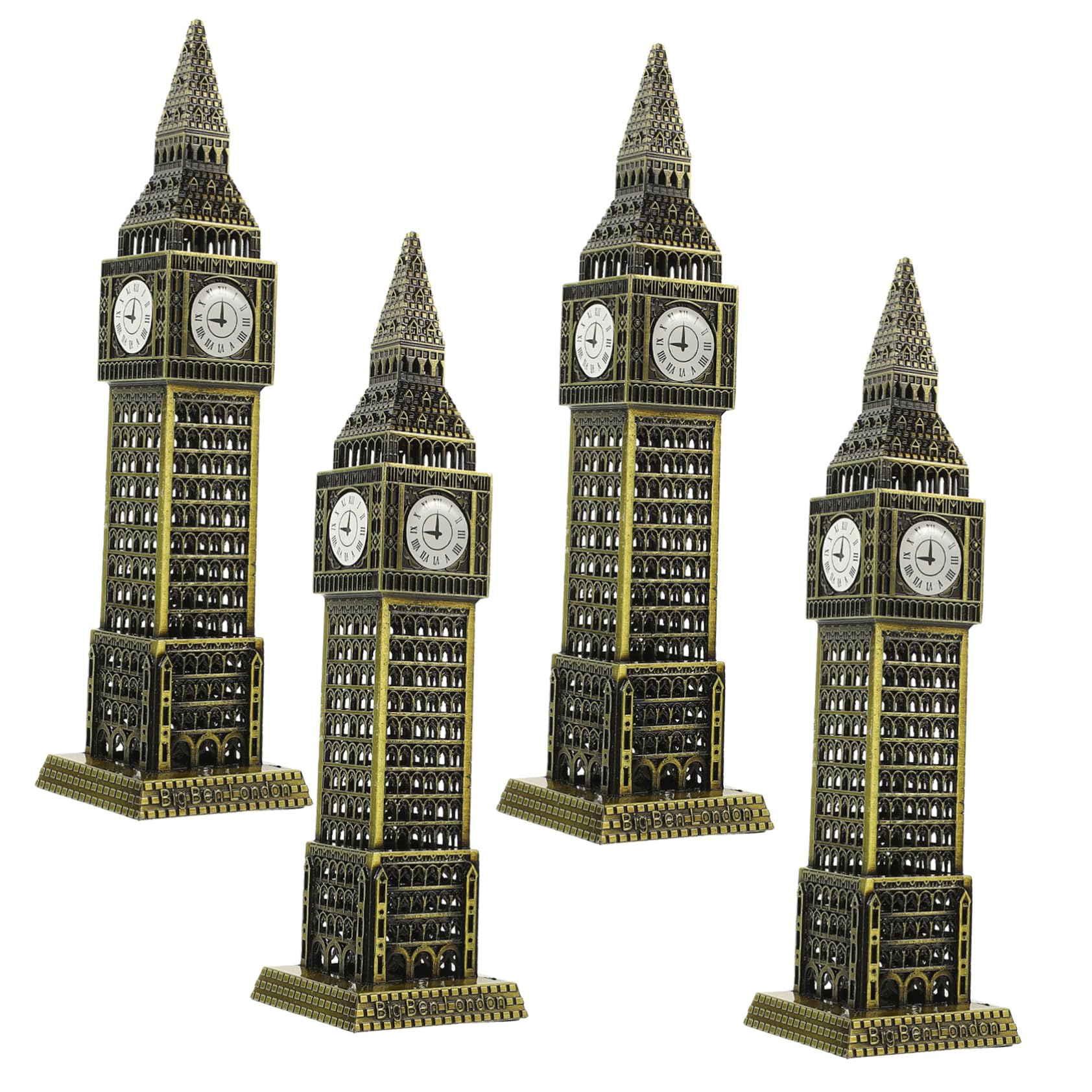 Maqueta de Big Ben decorativa de aleación para diseño vintage de oficina set de 4 piezas